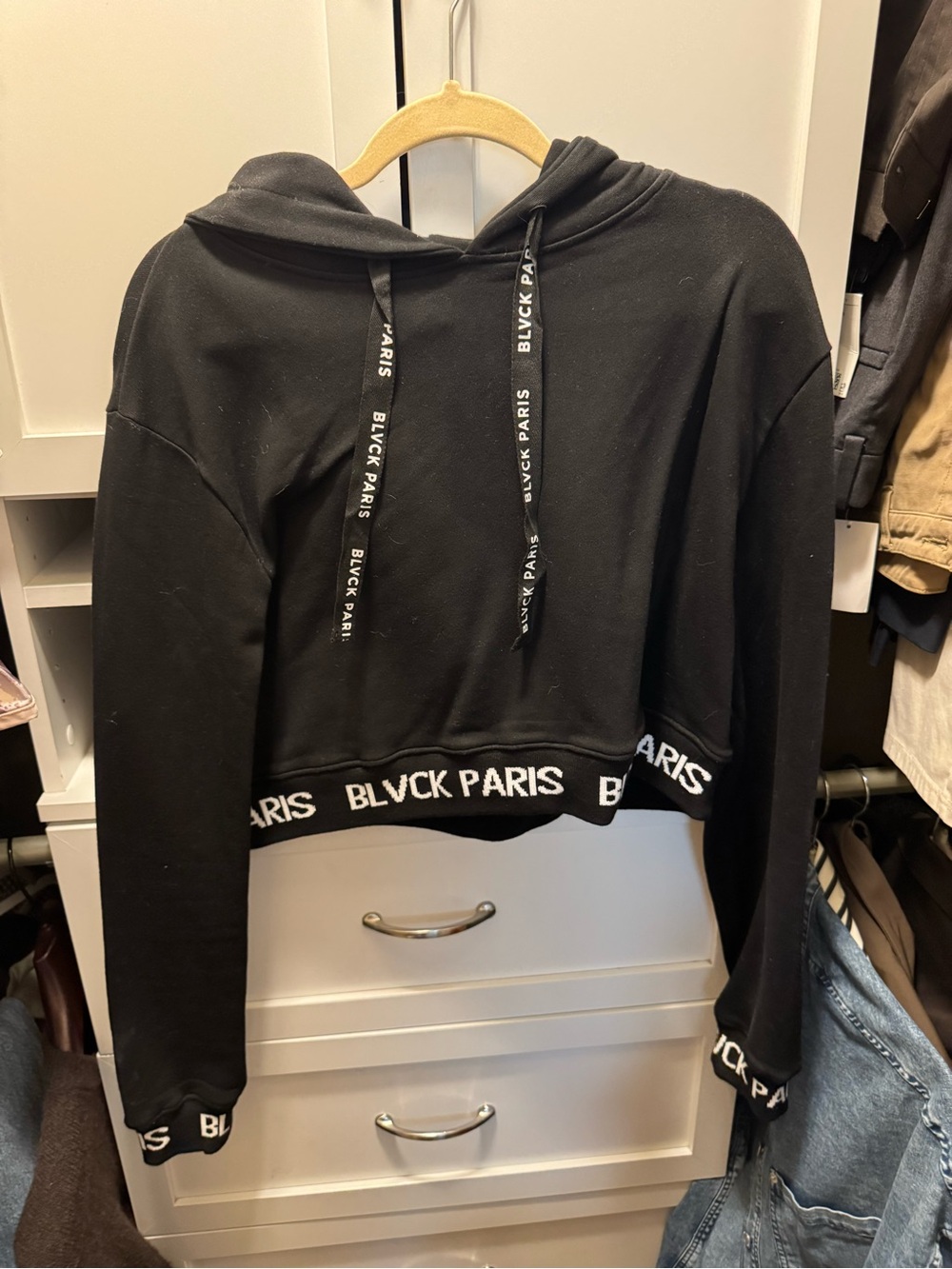 Women’s Black Cropped Hoodie Sweater